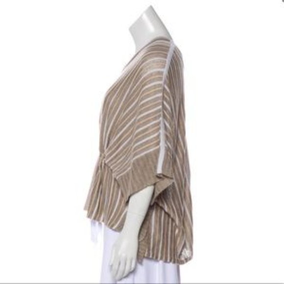 White + Warren linen V sweater poncho Nwt - Picture 3 of 5